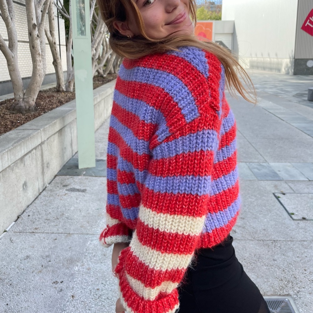 zara fluffy bright sweater size M